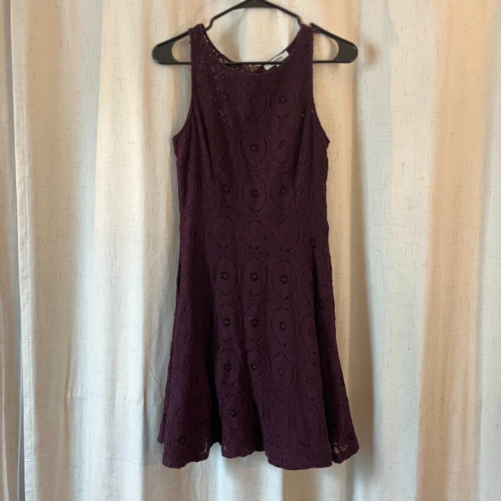 Bb dakota deep purple lace dress